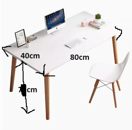 Study Table (Category: Tables & Sets) located in Singapore. Submitted by slevengoodkat (Listing ID 1284944016, Image 2). Description: # Use only for display # 2 x 80cm L*40cm W*74cm H # 2 x 60cm L*40cm W*74cm H # in white (same as photo). No box, no wrapper #easy self assemble #measurements in photo #cash n carry #no exchange no return no refunds #price for each table.