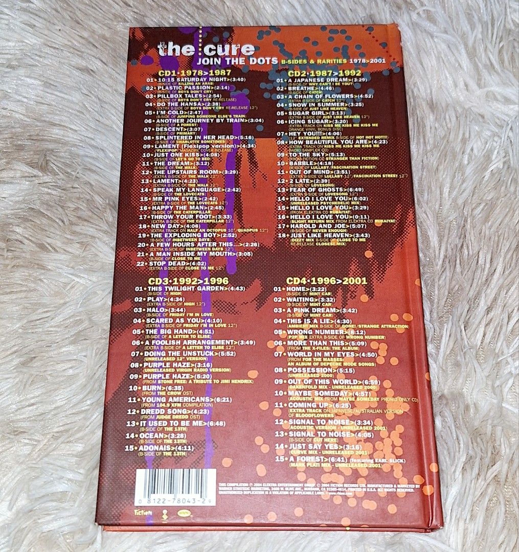 The cure (Category: CDs & DVDs) located in Caloocan City. Submitted by collectionsitems (Listing ID 1284868977, Image 2). Description: original cd compilation box set 4disc Made in usa collectors items rare and hard to find special limited edition hard cover with book inside imported rare and hard to find special limited edition cd 1 1978 - 1987 cd2 1987 - 1992 cd3 1992 - 1996 cd4 1996 - 2001.