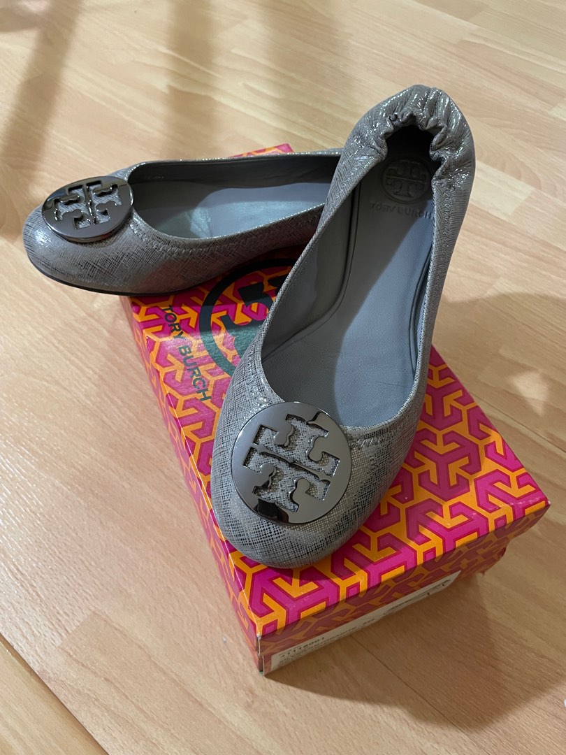 Silver tory burch sale flats