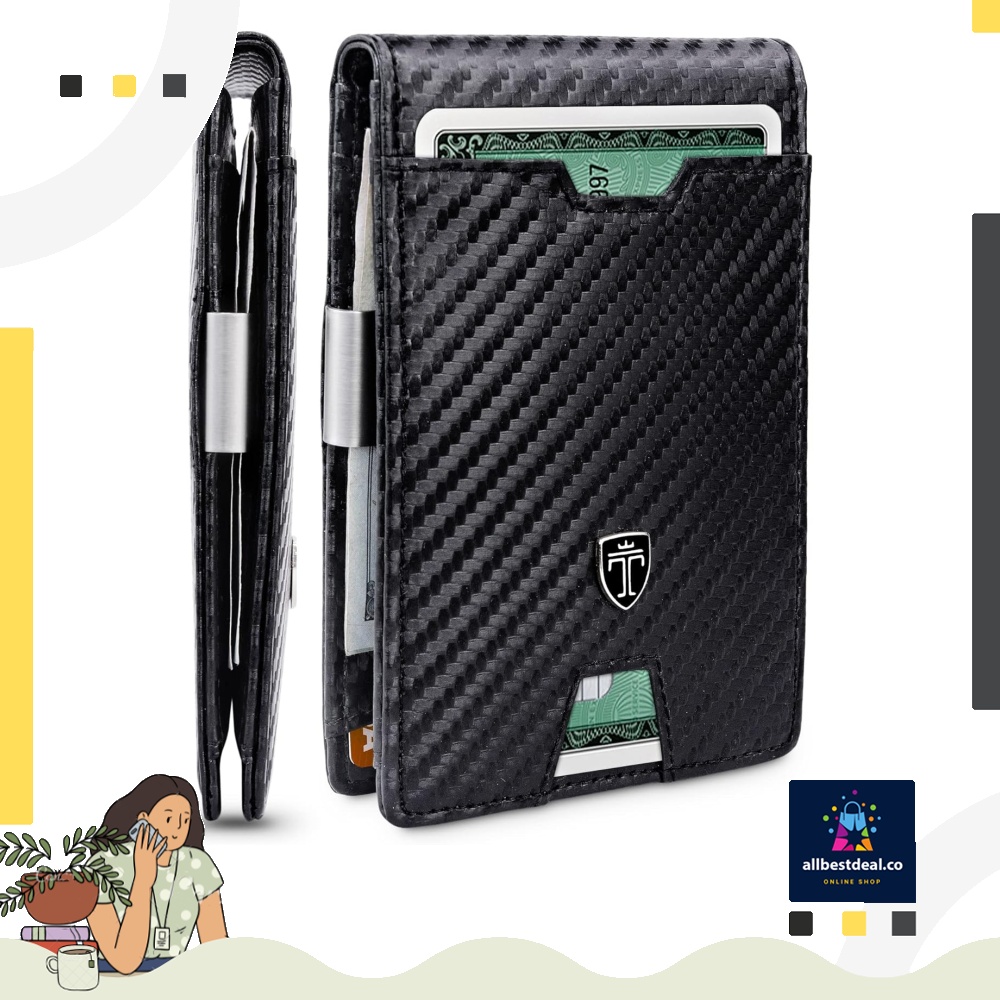 TRAVANDO Mens Slim Wallet with Money Clip AUSTIN RFID Blocking