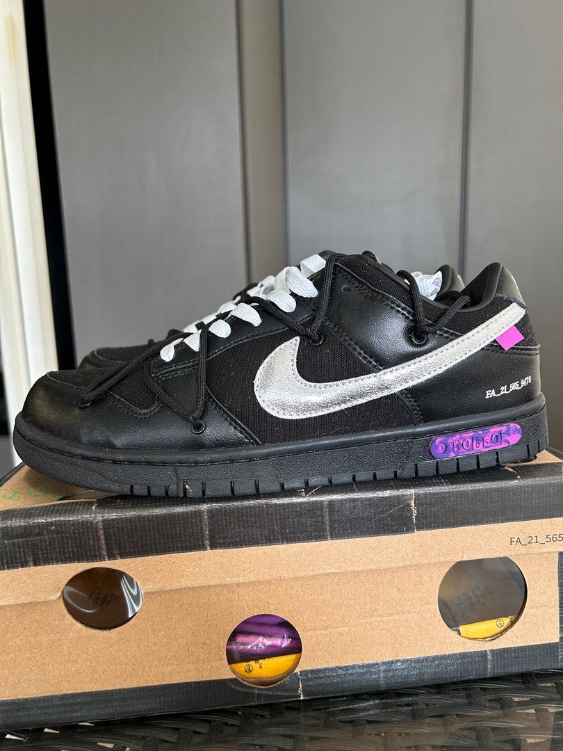 US11 Nike Off-White Dunk Low The 50 Lot 50 Black