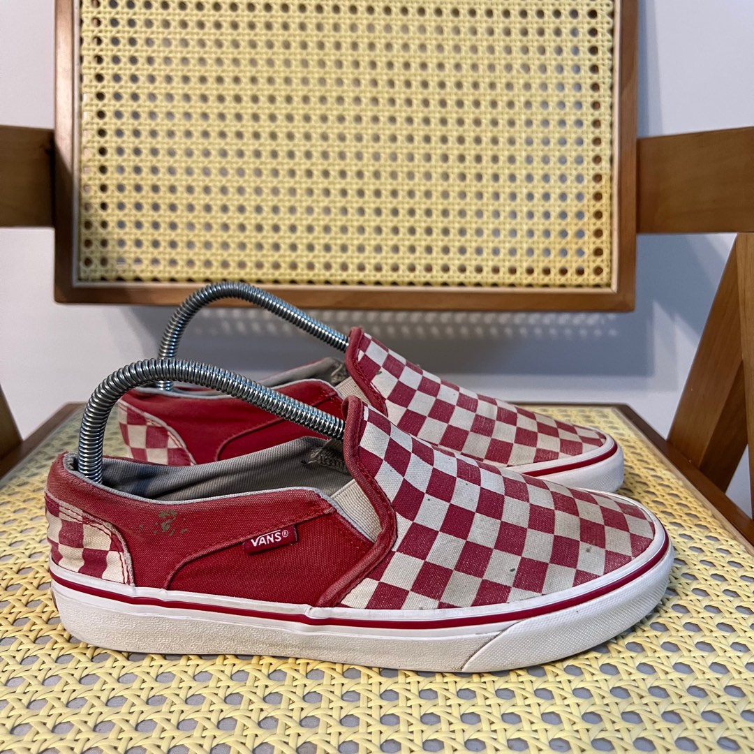 Vans slip on checkerboard rumba red cheap