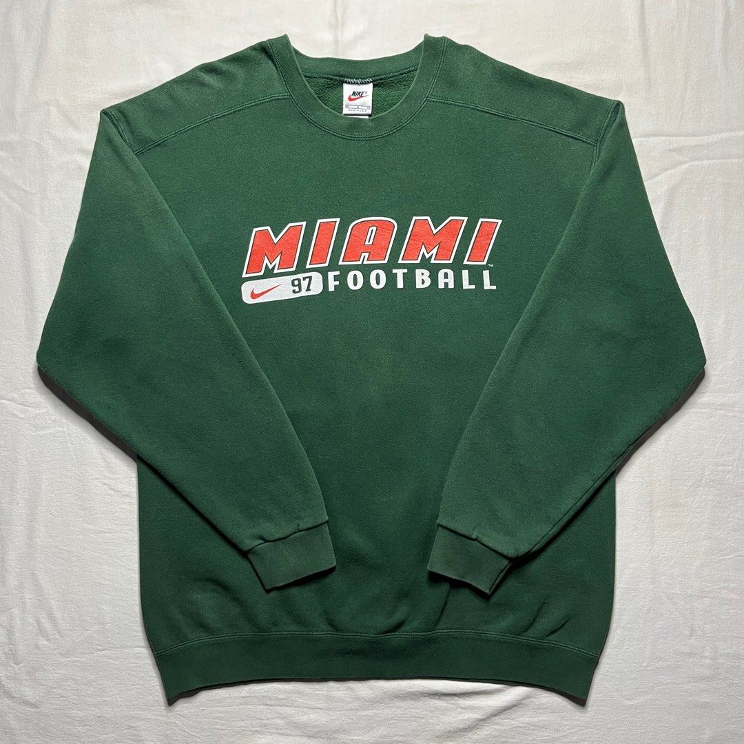 Vintage 90's nike sweatshirt miami football nfl, Men's Fashion