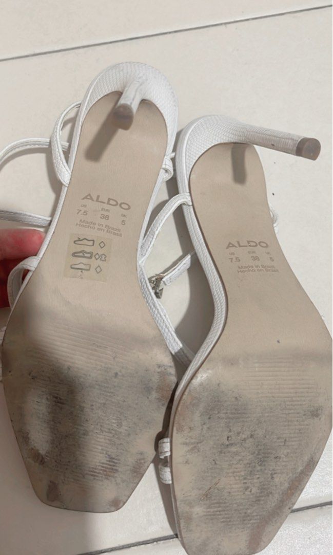 Aldo white strappy heels on sale
