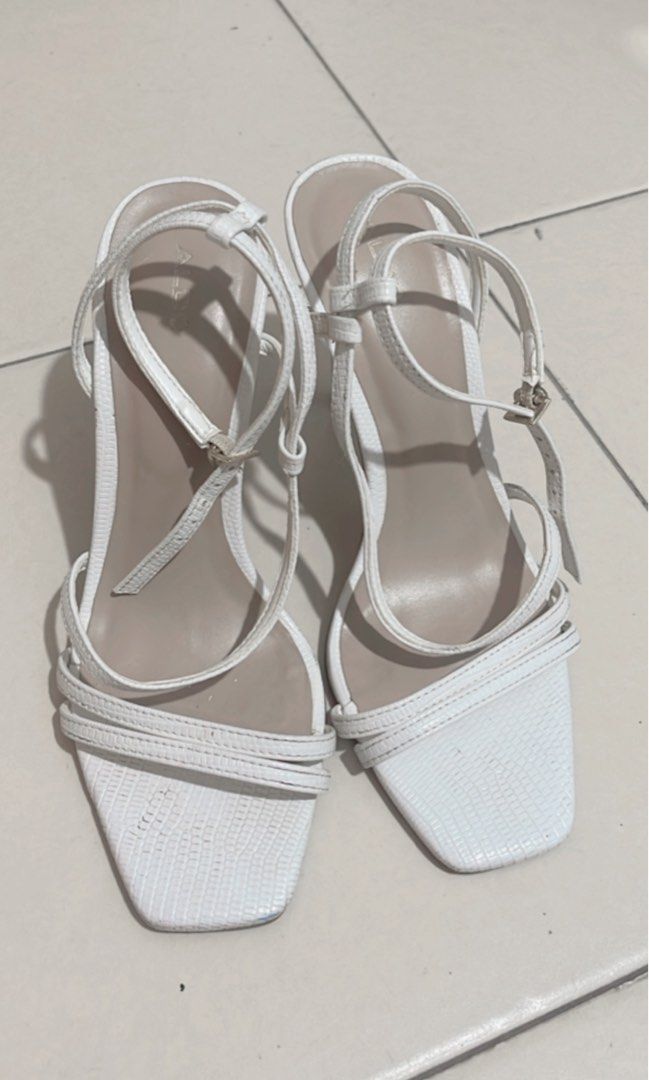 Aldo white cheap strappy heels