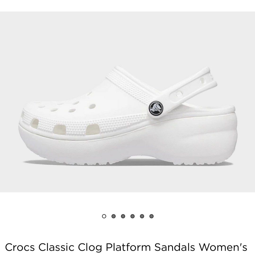 White Crocs Classic Clog Platform Sandals Women s Fashion