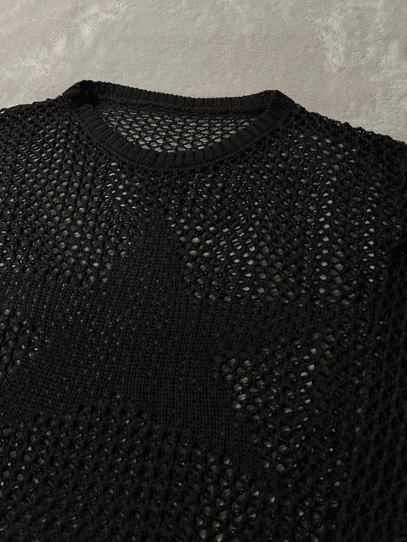Sosana - Long Sleeve Star Crochet Open-Knit Loose-Fit Sweater