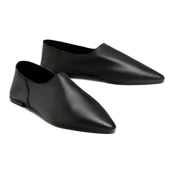 Zara leather babouches sale