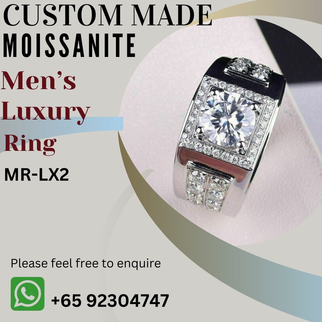2024 Men s Luxury White Moissainite Custom Ring Collections MR LX2