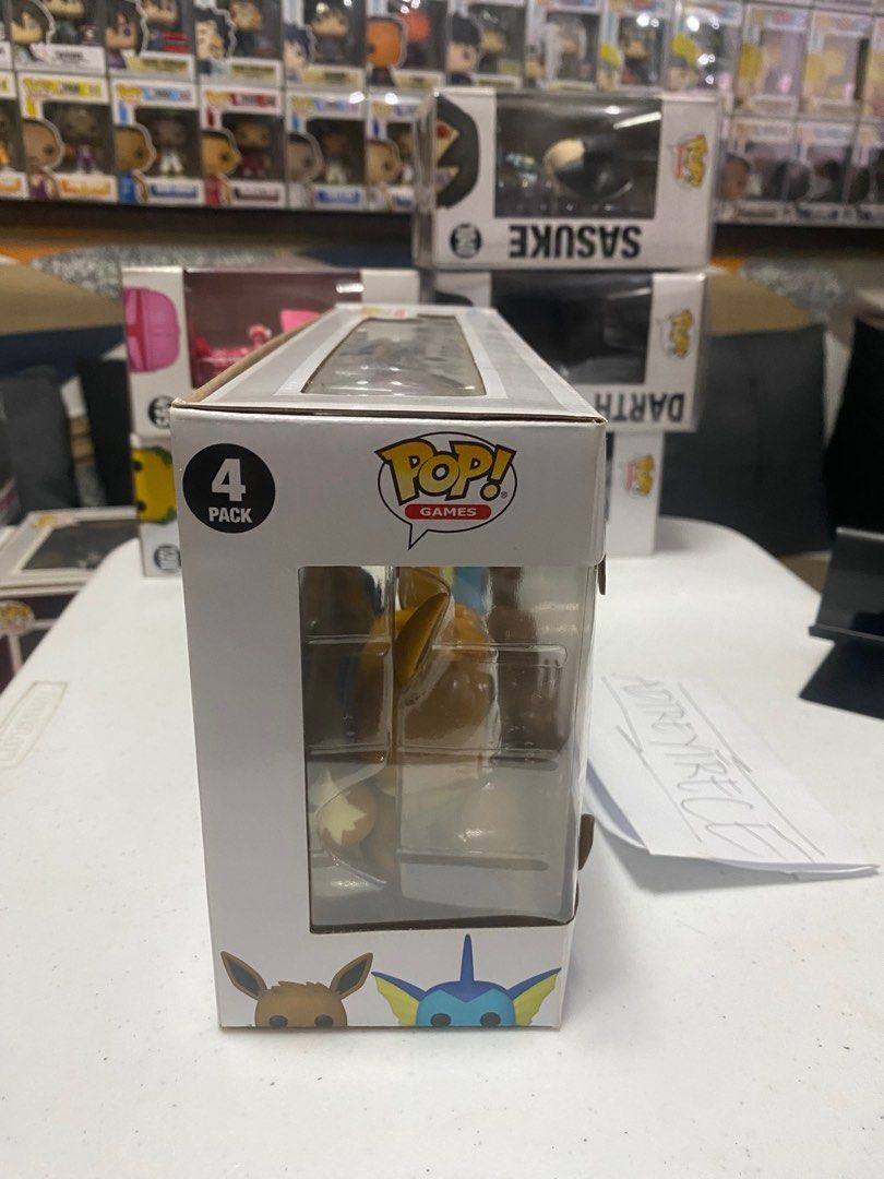 4pack pokemon funko pop (Category: Designer & Blind Box Toys) located in Caloocan City. Submitted by adtreytrece (Listing ID 1285170214, Image 3). Description: for sale 4pack pokemon funko pop evee,vaporeon,jolteon,flareon good condition no prot loc north caloocan or dapitan ust by sched ship via lalamove pm for details .