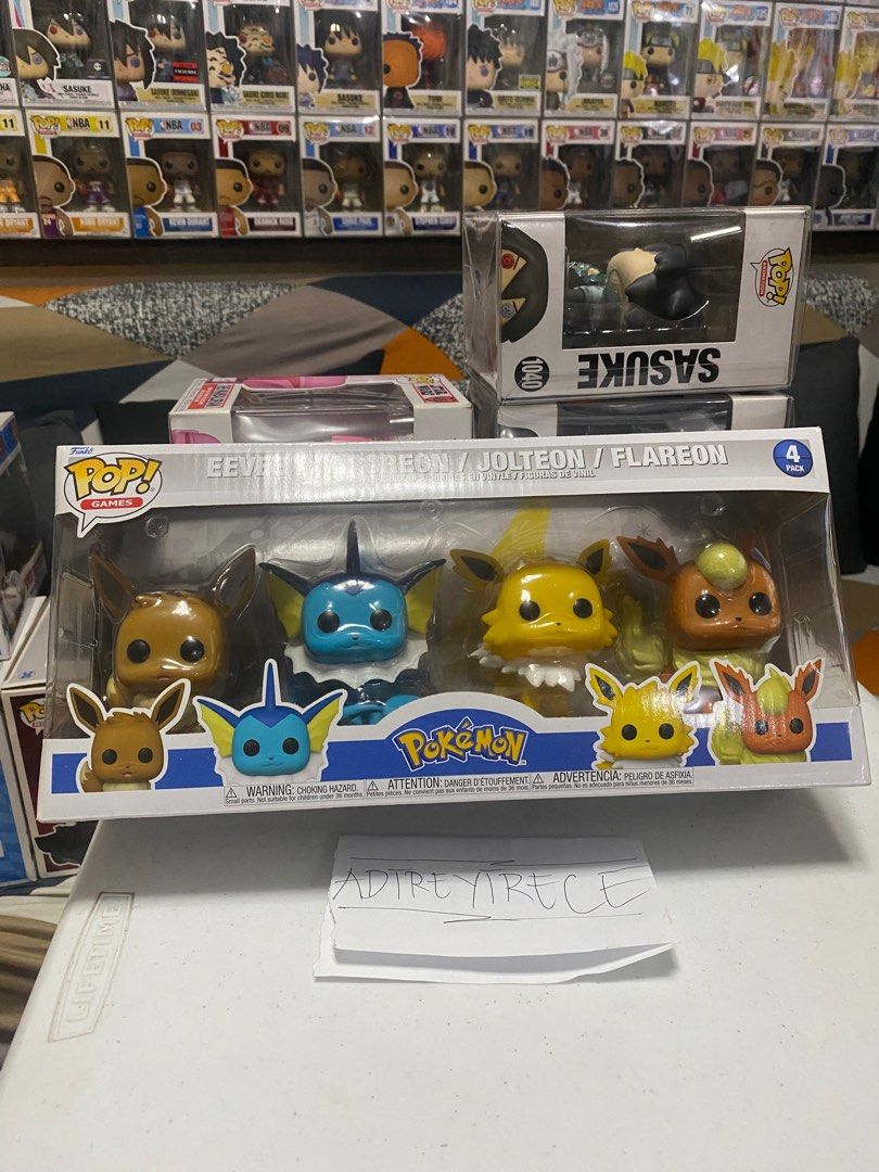 4pack pokemon funko pop (Category: Designer & Blind Box Toys) located in Caloocan City. Submitted by adtreytrece (Listing ID 1285170214, Image 1). Description: for sale 4pack pokemon funko pop evee,vaporeon,jolteon,flareon good condition no prot loc north caloocan or dapitan ust by sched ship via lalamove pm for details .