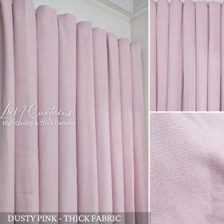 Dusty Pink - 7ft High Quality and Thick Fabric Curtains