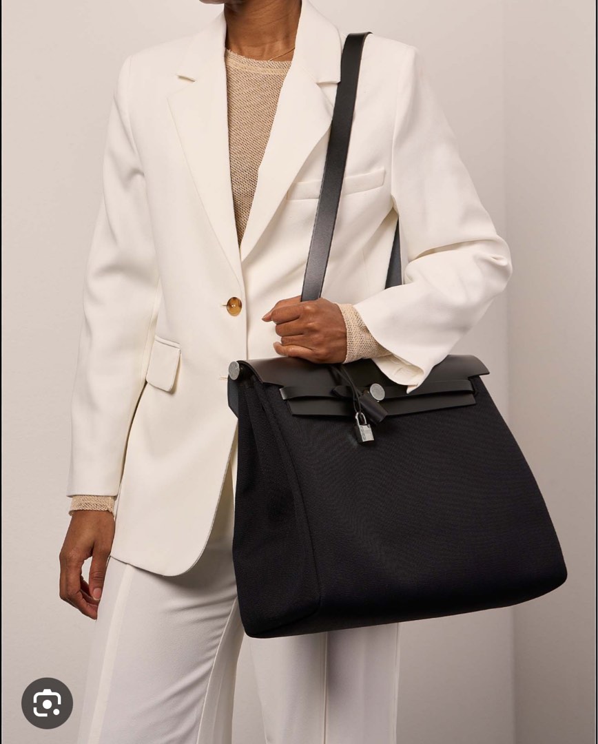 authentic Hermes Herbag 39 Full black Women s Fashion Bags Wallets Shoulder Bags on Carousell