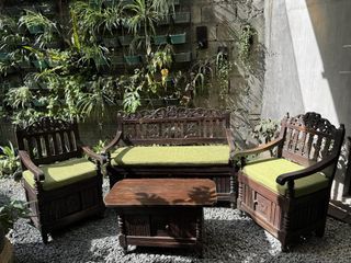 Acacia Wood Gallinera with Foam Sofa and Table Set