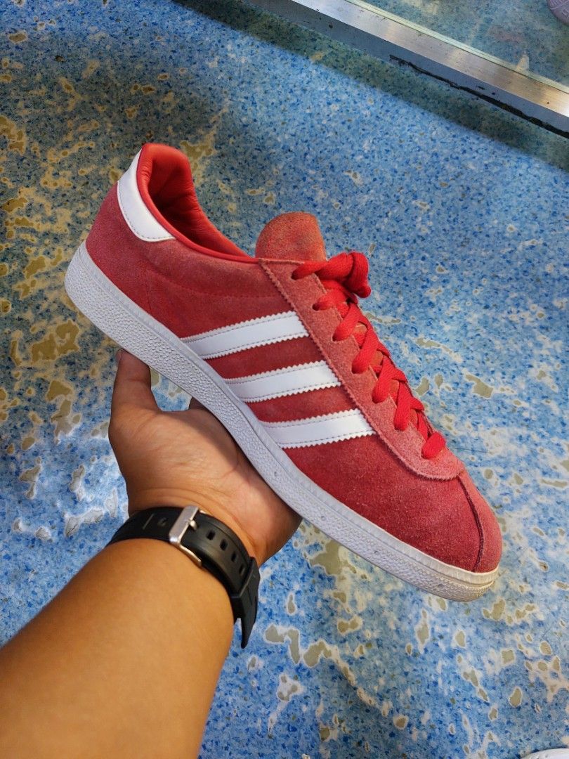 Adidas Originals Munchan Red White Trainers Sneakers 28 cm