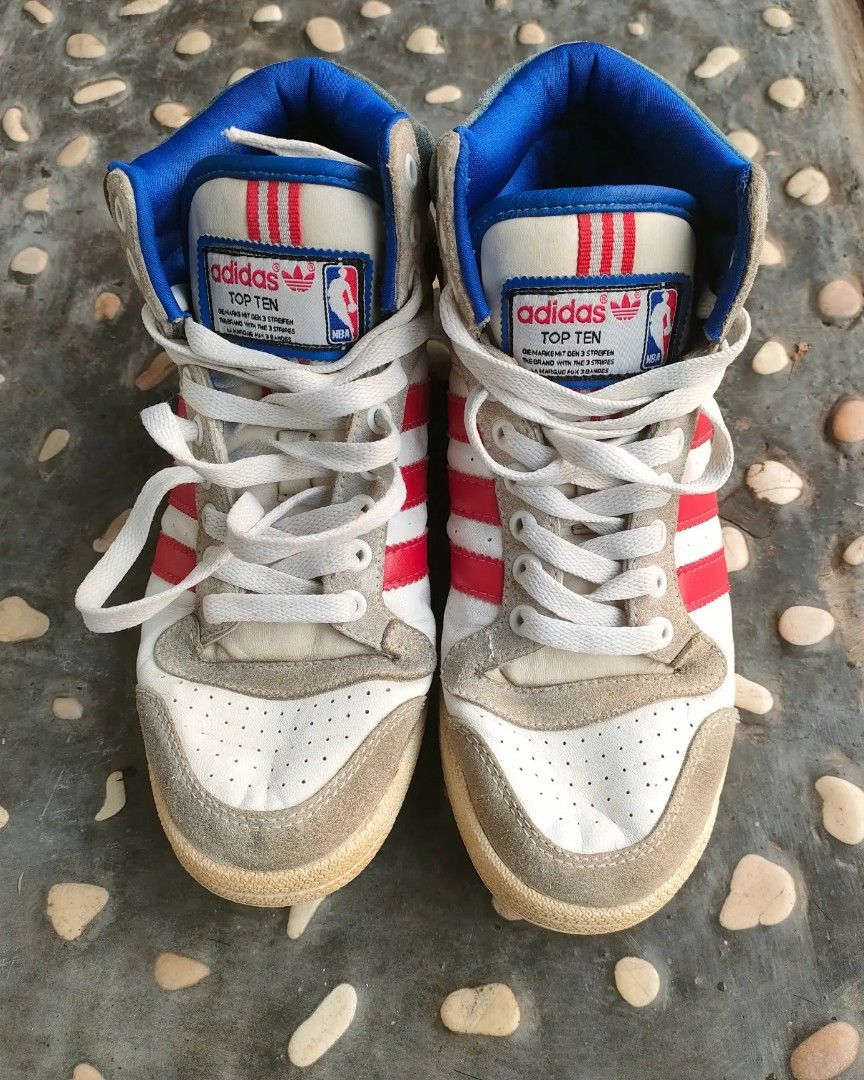 Adidas Top Ten Hi NBA, Fesyen Pria, Sepatu , Sneakers di Carousell