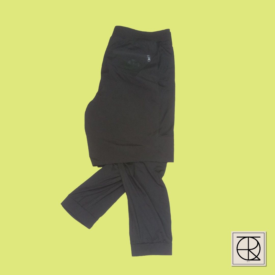 Armani Exchange Layered Legging Shorts (Category: Joggers) located in Angeles City. Submitted by theportal.vtg (Listing ID 1285076459, Image 1). Description: Dimension: Waist 38in Front Raise 12in Inseam 10in Hem 12in All are already washed and ready to wear. Prices are FIRM + shipping fee (J&T). Shipping will be 1-2 days after payment. Reservation til 3 days only. All sales are final. Manage your expectations. Colors may change due to lighting. 