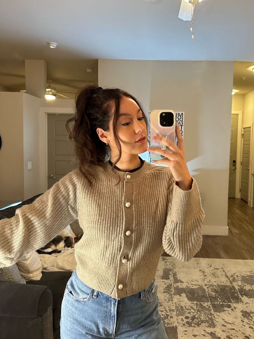 Pearl button sweater on sale