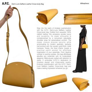 A.P.C. Demi-lune half moon saffiano leather sling / crossbody bag