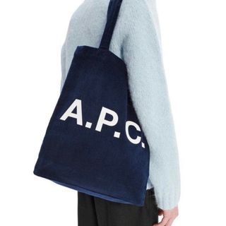 APC Navy Corduroy Tote Bag