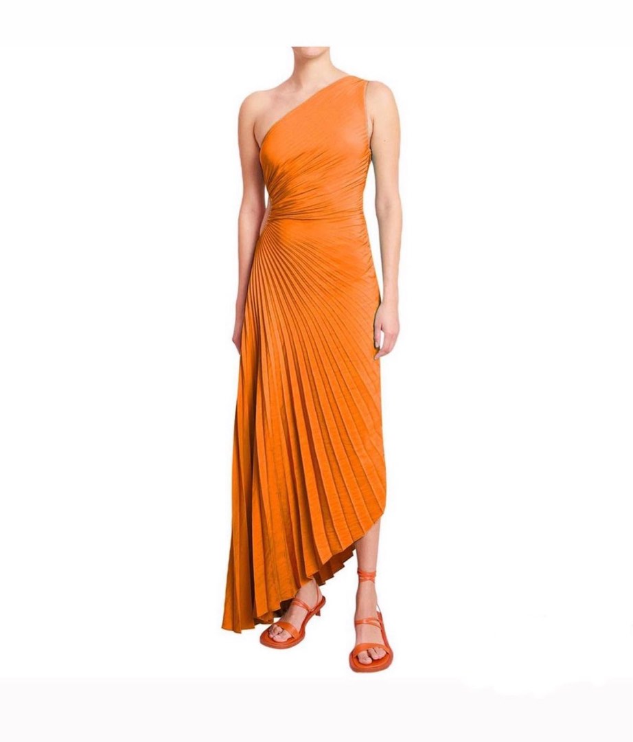 Asymmetrical pleated dress - Women