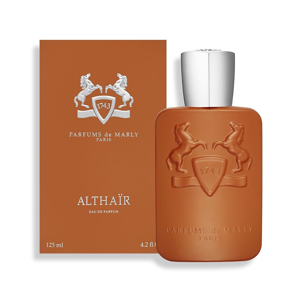 Authentic - Althair by Parfums De Marly - Sealed (Category: Fragrance & Deodorants) located in Makati City. Submitted by houseofwhiffs (Listing ID 1285094184, Image 1). Description: Restocking Our Price: 16,600 php 125ML Top notes are Cinnamon, Cardamom, Orange Blossom and Bergamot; middle notes are Bourbon Vanilla and elemi; base notes are Praline, Musk, Ambroxan and Guaiac Wood. www.houseofwhiffs.com #HouseOfWhiffs.