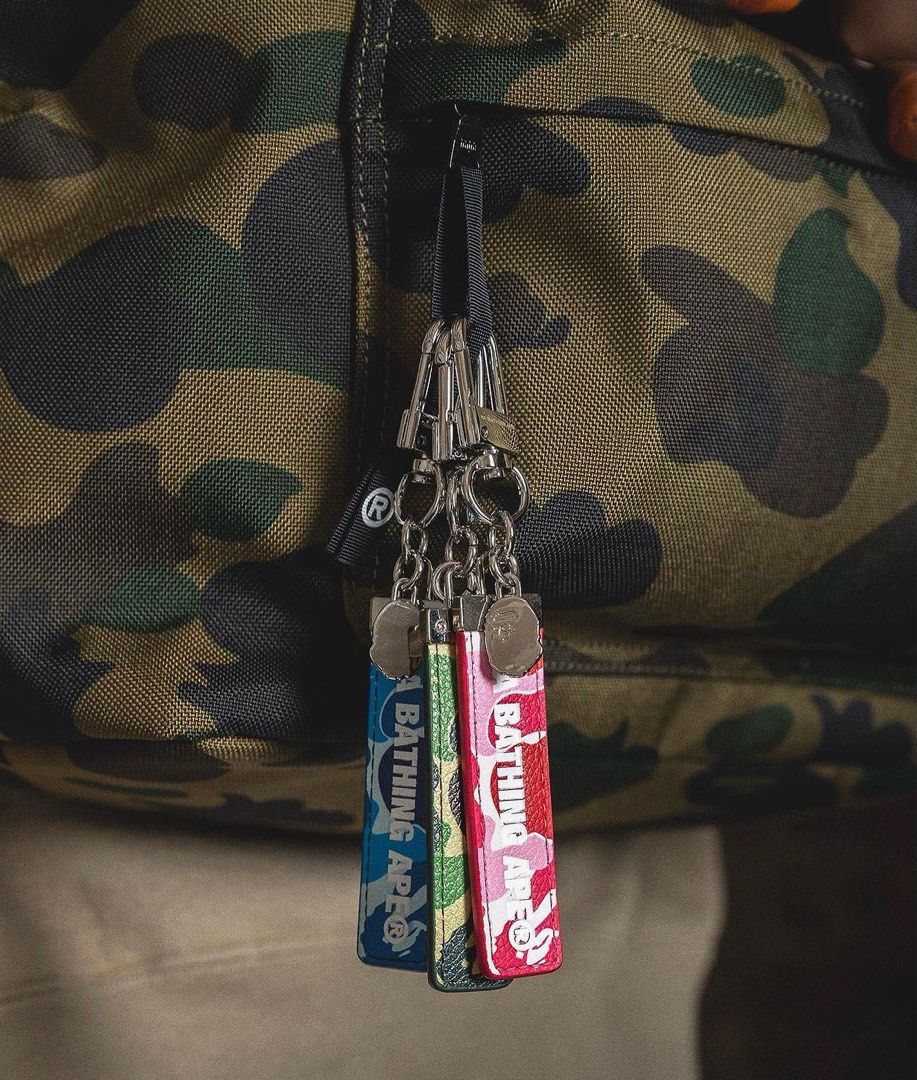 Bape cheap camo keychain
