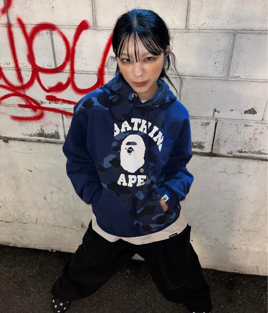 BAPE COLOR CAMO COLLEGE CUTTING RELAXED FIT PULLOVER HOODIE Men s Fashion Tops Sets Hoodies on Carousell