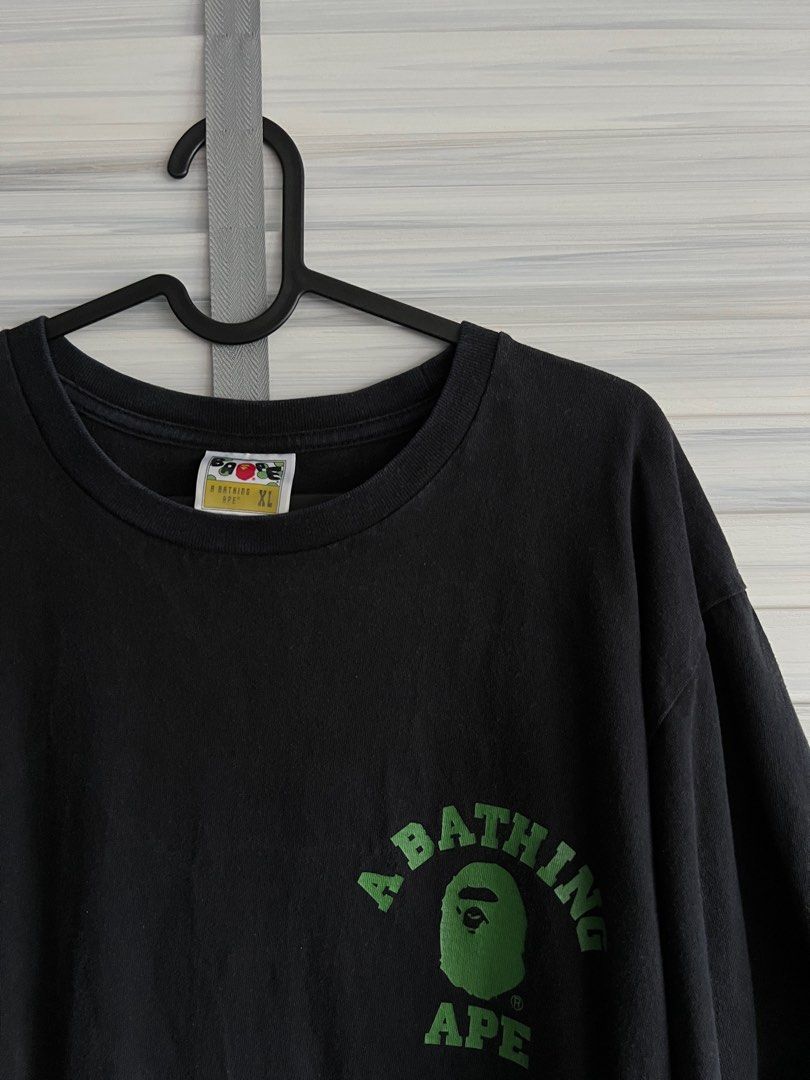 BAPE APES TOGETHER STRONG Camo Tee in Black Green Men s Fashion Tops Sets Tshirts Polo Shirts on Carousell