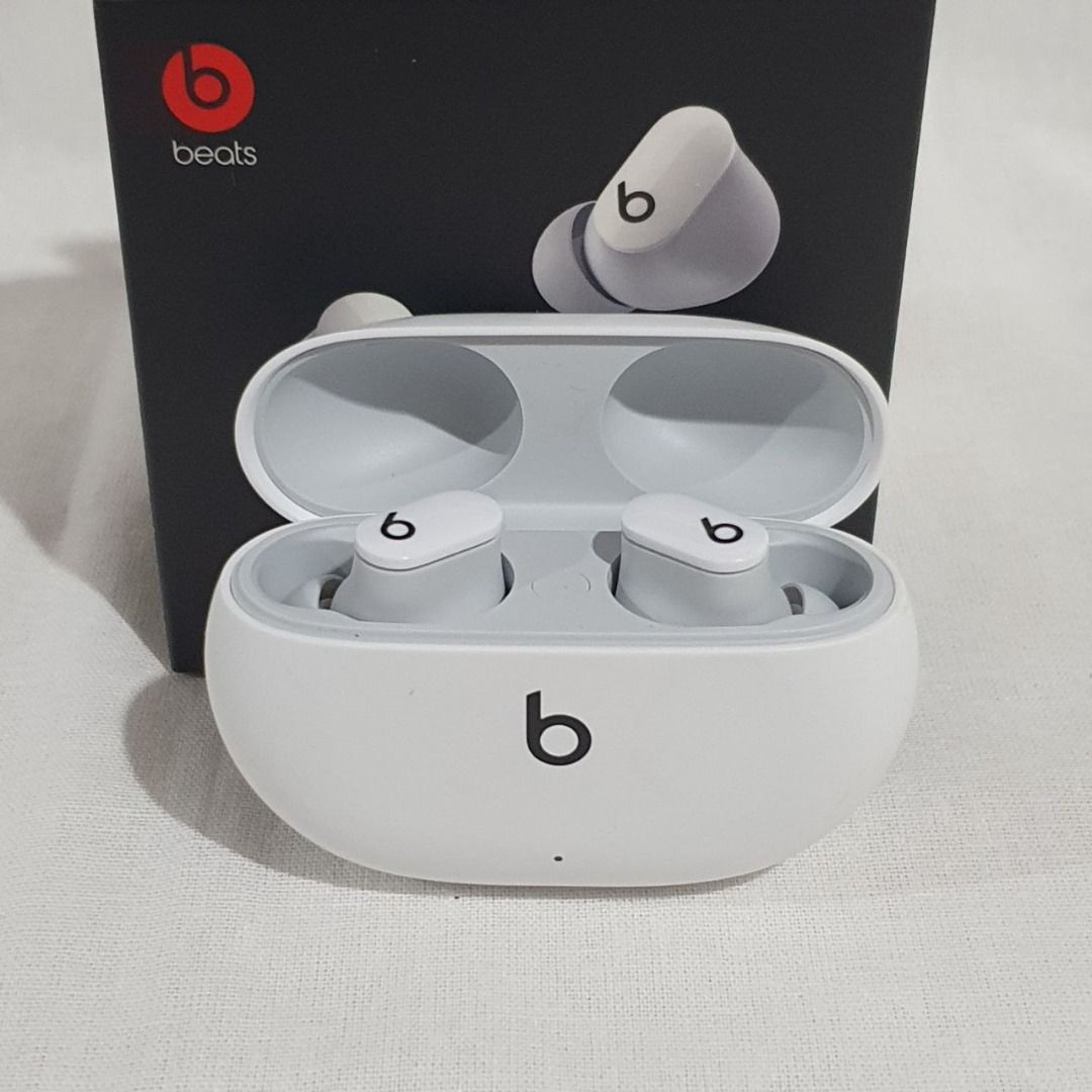 Beats Studio Buds - White (Category: Earphones) located in Mandaluyong City. Submitted by deedumms07 (Listing ID 1285165865, Image 1). Description: Beats Studio Buds - White Like New Complete with box Purchased in US.
