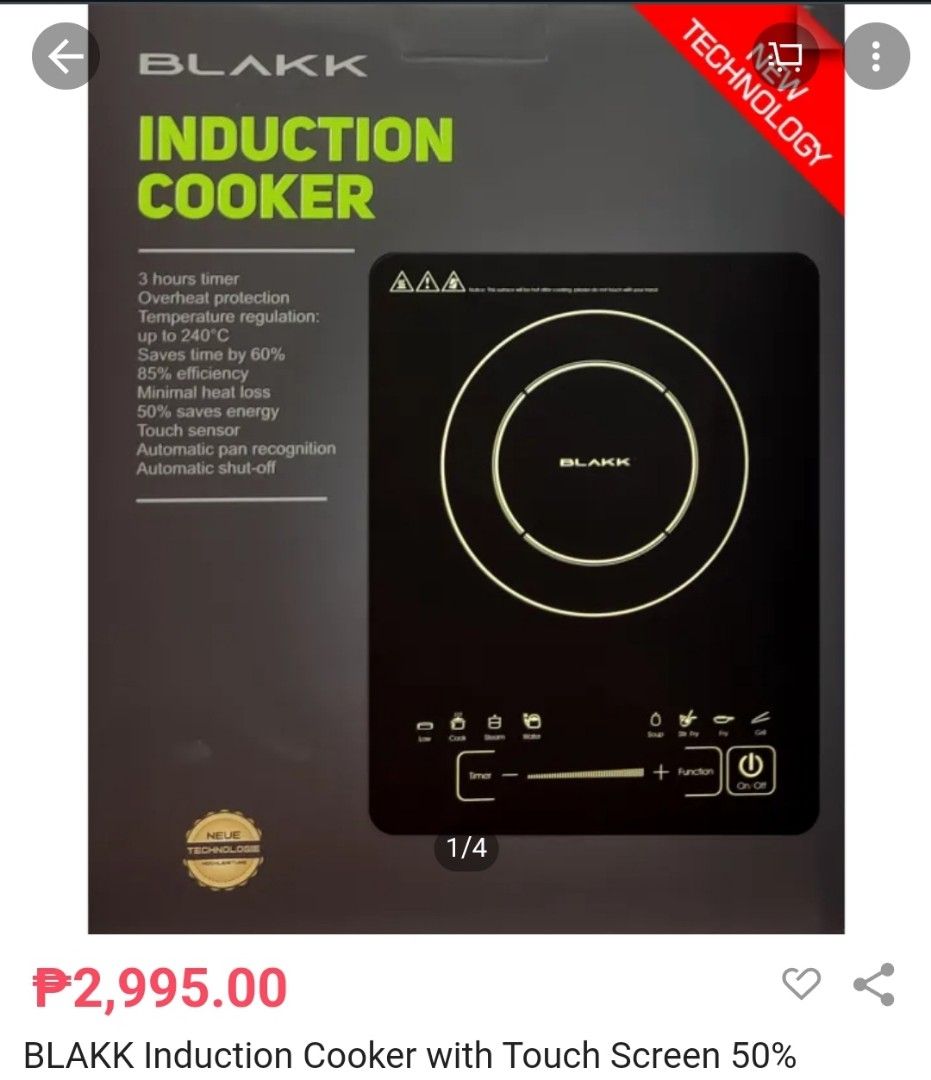 Blakk store induction cooker