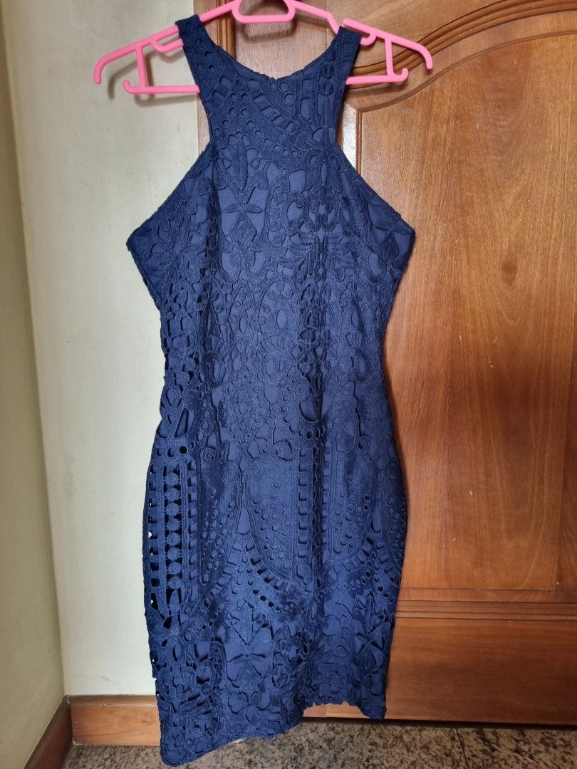 Love poem navy blue lace dress outlet