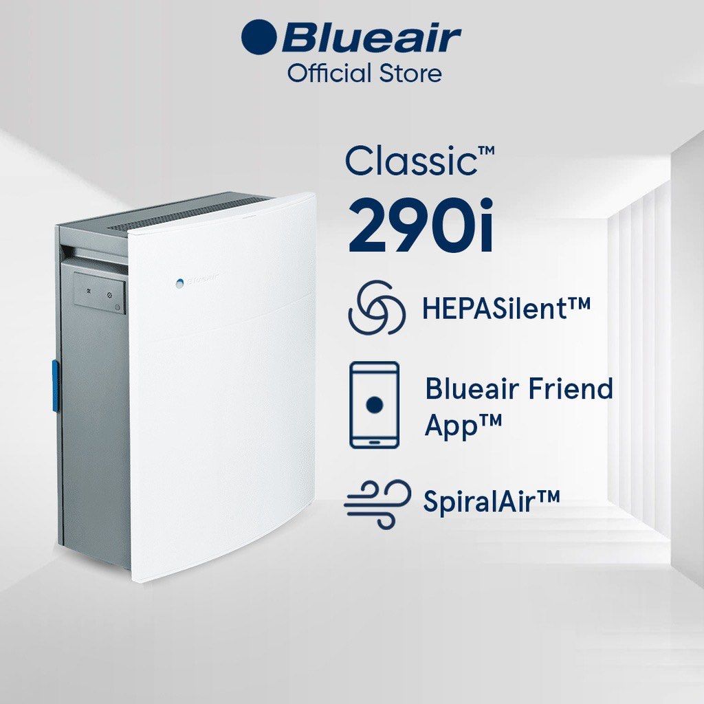 Blueair Classic 290i Air Purifier With DualProtection Replacement Filter 280 sqft 26 m