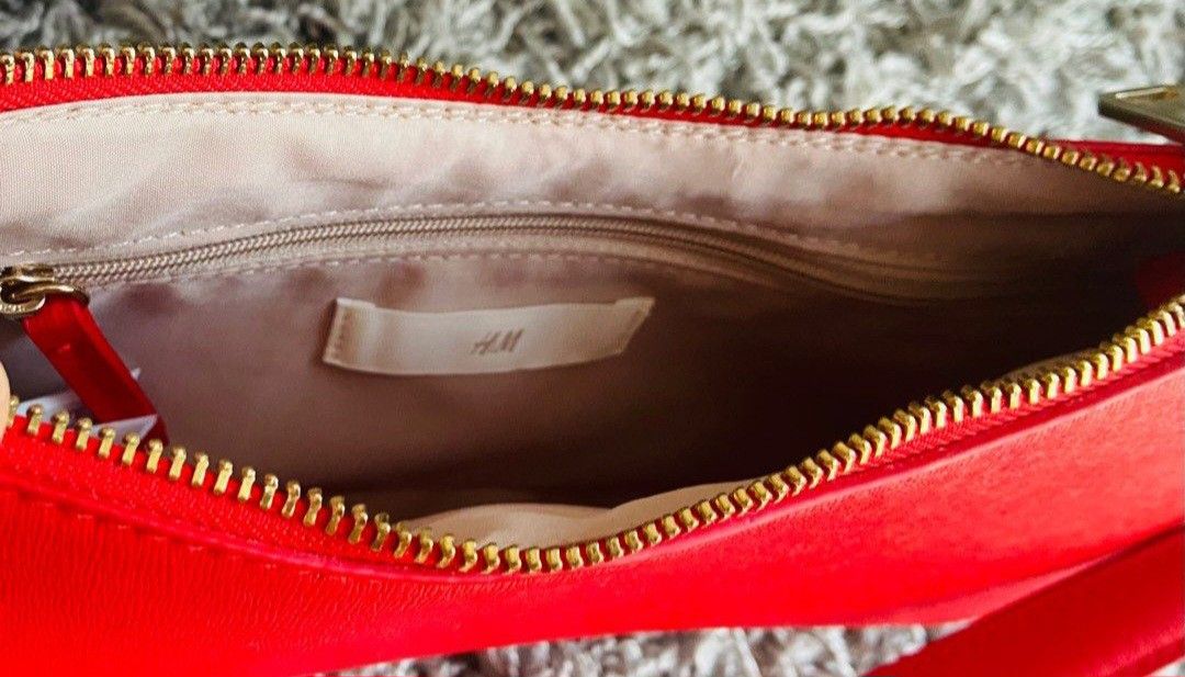 Red on sale leather bag