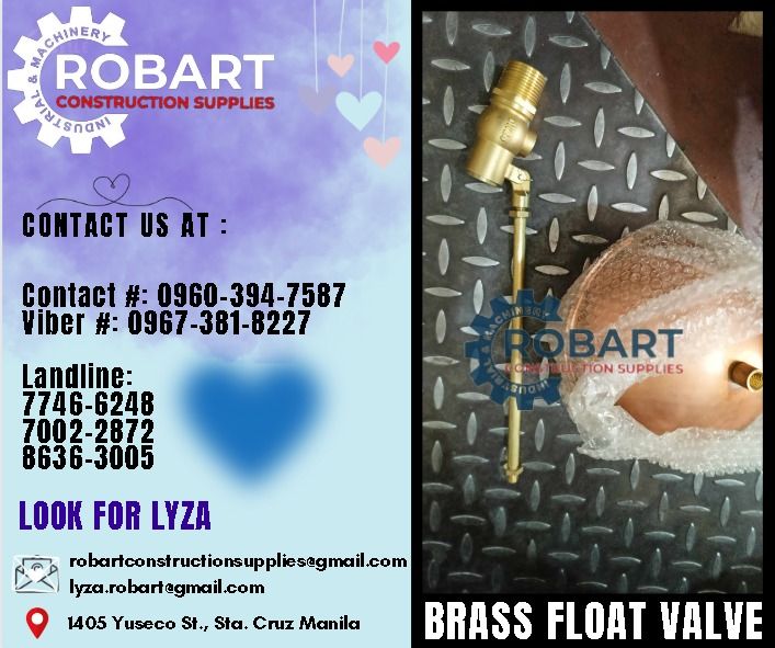 Brass Float Valve with Copper Ball (Category: Construction Tools & Equipment) located in Manila. Submitted by lyzarobart1999 (Listing ID 1285108338, Image 1). Description: Brass Float Valve with Copper Ball Size: 1" 𝐒𝐄𝐍𝐃 𝐔𝐒 𝐌𝐄𝐒𝐒𝐀𝐆𝐄 𝐅𝐎𝐑 𝐈𝐍𝐐𝐔𝐈𝐑𝐈𝐄𝐒 ‼️ 0 9 6 7 3 8 1 8 2 2 7 0 9 6 0 3 9 4 7 5 8 7 𝐋𝐚𝐧𝐝𝐥𝐢𝐧𝐞 𝐍𝐮𝐦𝐛𝐞𝐫𝐬: 𝟕 𝟕 𝟒 𝟔 - 𝟔 𝟐 𝟒 𝟖 / 𝟕 𝟎 𝟎 𝟐 - 𝟐 𝟖 𝟕 𝟐 / 𝟖 𝟔 𝟑 𝟔 - 𝟑 𝟎 𝟎 𝟓 𝐋𝐎𝐎𝐊 𝐅𝐎𝐑 �
