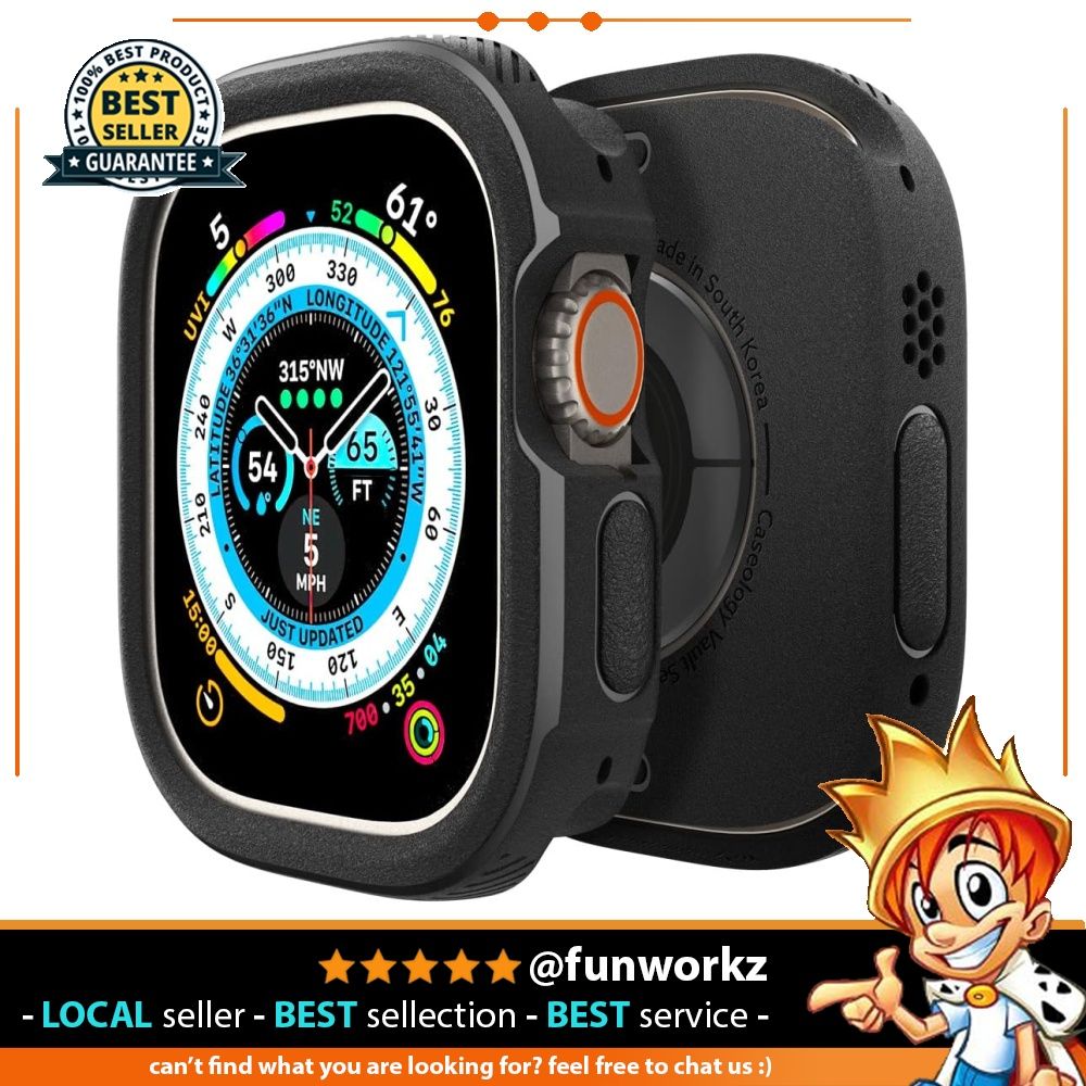 Caseology Vault Compatible with Apple Watch Ultra Case 49mm 2022 Matte Black Matte Black
