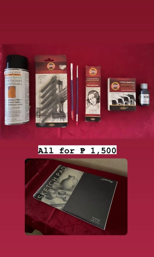 Charcoal Art Materials (Category: Craft Supplies & Tools) located in Makati City. Submitted by brightbear.11066e (Listing ID 1285189195, Image 1). Description: all ever been used rfs: decluttering.