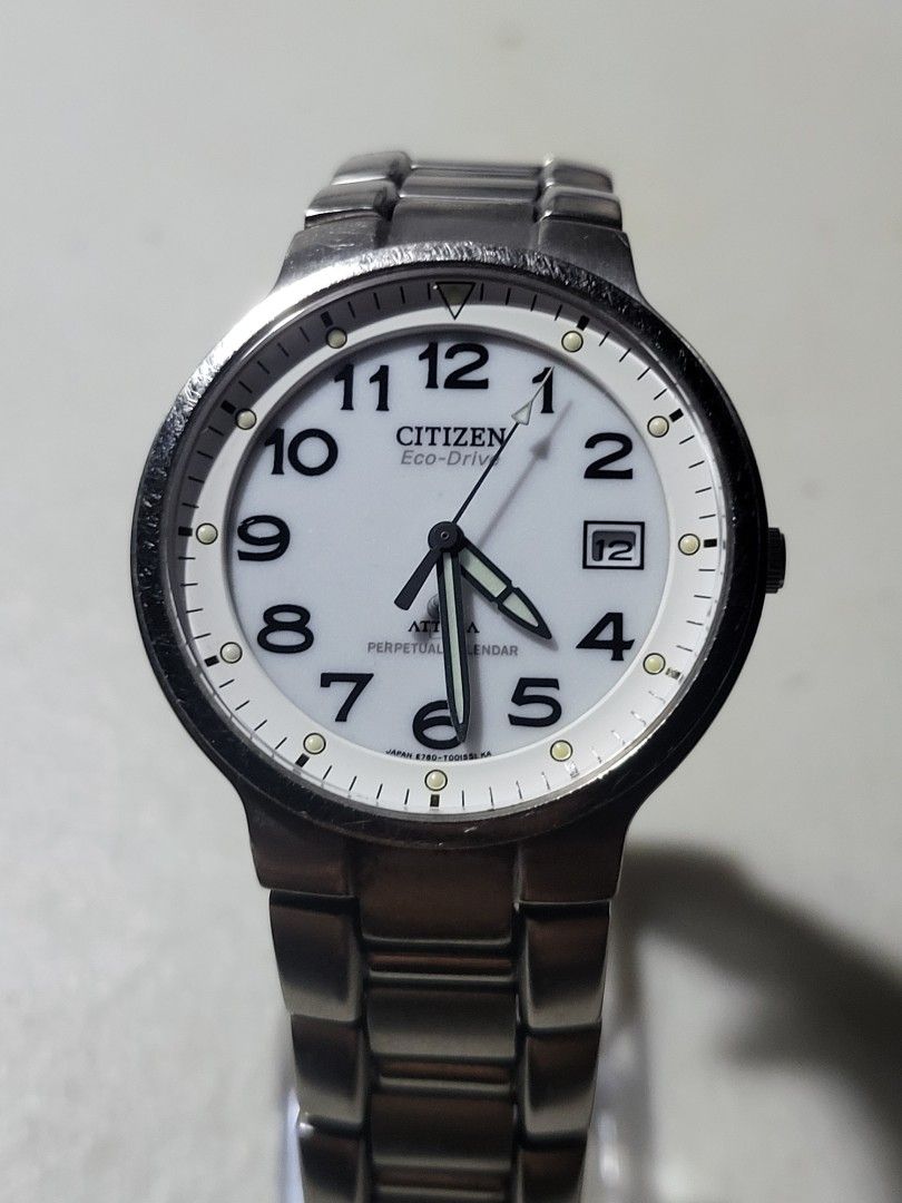 Citizen Attesa Eco Drive Titanium E760 T000924 Solar Quartz Watch Perpetual Calendar Men s Fashion Watches Accessories Watches on Carousell