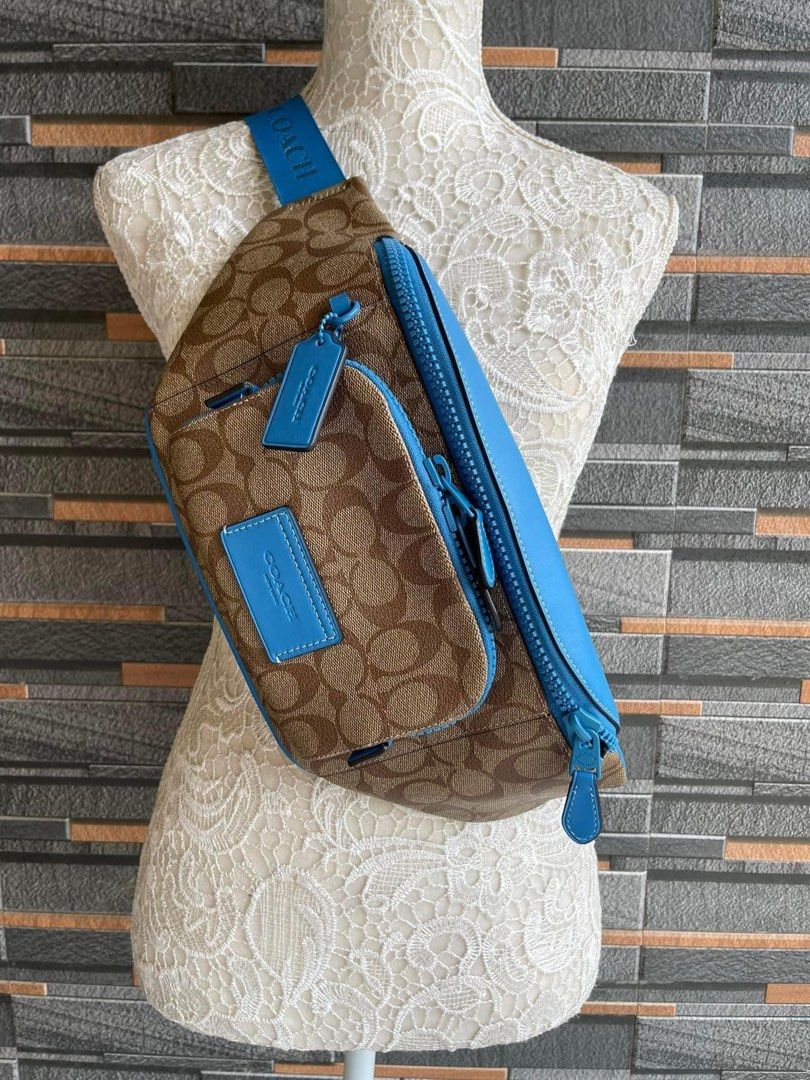 Coach track belt bag (Category: Luxury Bags & Wallets) located in Mandaluyong City. Submitted by stuffnmore (Listing ID 1285162464, Image 3). Description: Track Belt Bag With Quilting And Coach Stamp Inclusion polybag and carecard Guaranteed original and new 7,000 only Product details Measurements Length: 2.75” Height: 16.0” Width: 6.75” Materials Smooth calf leather Fabric lining Strap Adjustable strap with 39” length for wear at waist Features 