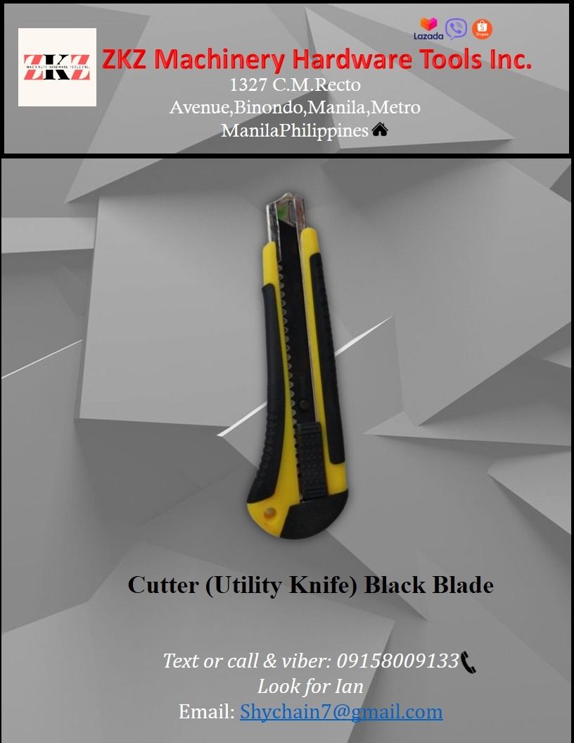 Cutter (Utility Knife) Black Blade, Commercial & Industrial ...