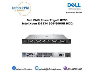 Dell EMC PowerEdge® R250  Intel Xeon E-2334 3.4GHz 8GB/600GB HDD/ Rack Server