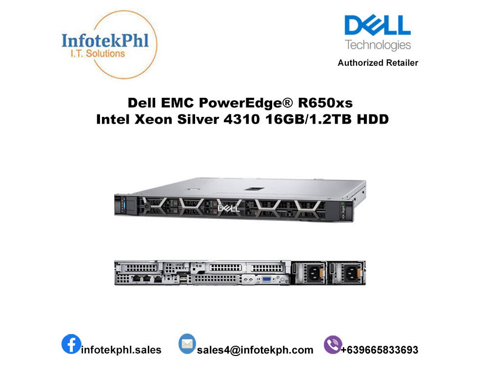 Dell EMC PowerEdge® R650xs Intel Xeon Silver 4310 2.1GHz 16GB/1.2TB HDD ...