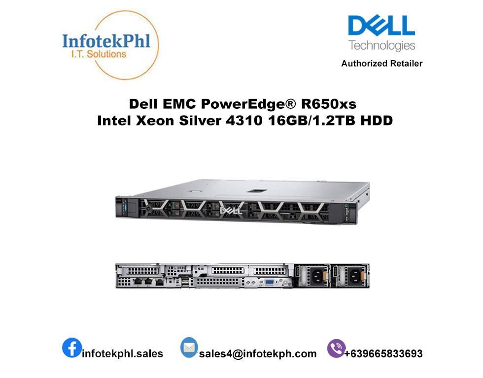 Dell EMC PowerEdge® R650xs Intel Xeon Silver 4310 2.1GHz 16GB/1.2TB HDD ...