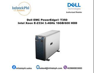 Dell EMC PowerEdge® T350  Intel Xeon E-2334 3.4GHz 8GB/600GB HDD/ Tower Server