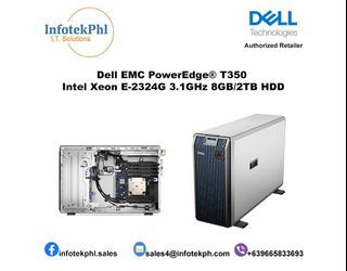 Dell EMC PowerEdge® T350  Intel Xeon E-2324G 3.1GHz 8GB/2TB HDD Tower Server
