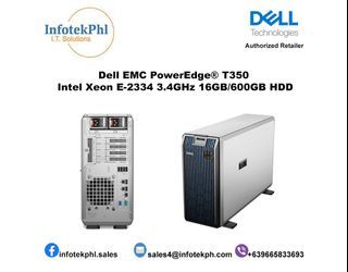 Dell EMC PowerEdge® T350 Processor   Intel Xeon E-2334 3.4GHz, 8M Cache, 4C/8T, Turbo (65W), 3200 MT/s
