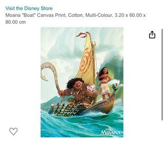 Disney: Moana on Boat Canvas Art Print 60cm x 80cm (Filbar’s)