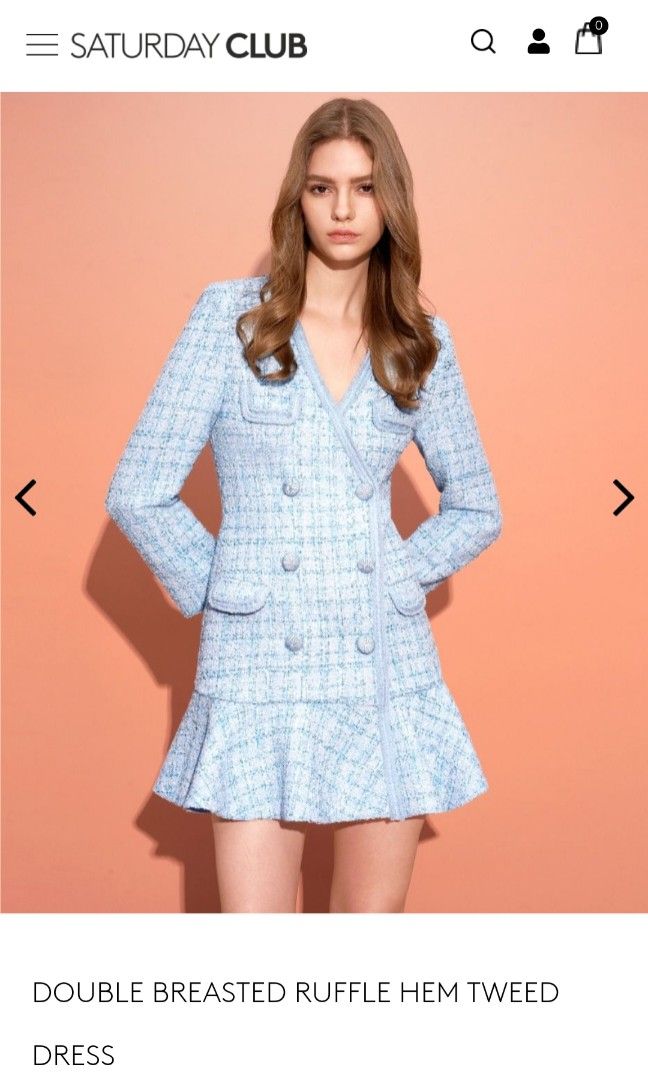 SHEIN Privé Contrast Trim Dual Pocket Tweed Dress