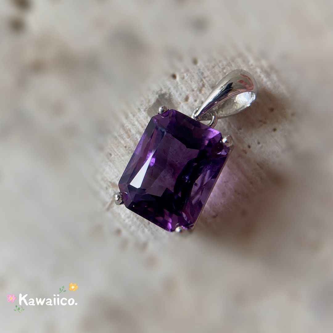 Purple gemstone necklace hotsell