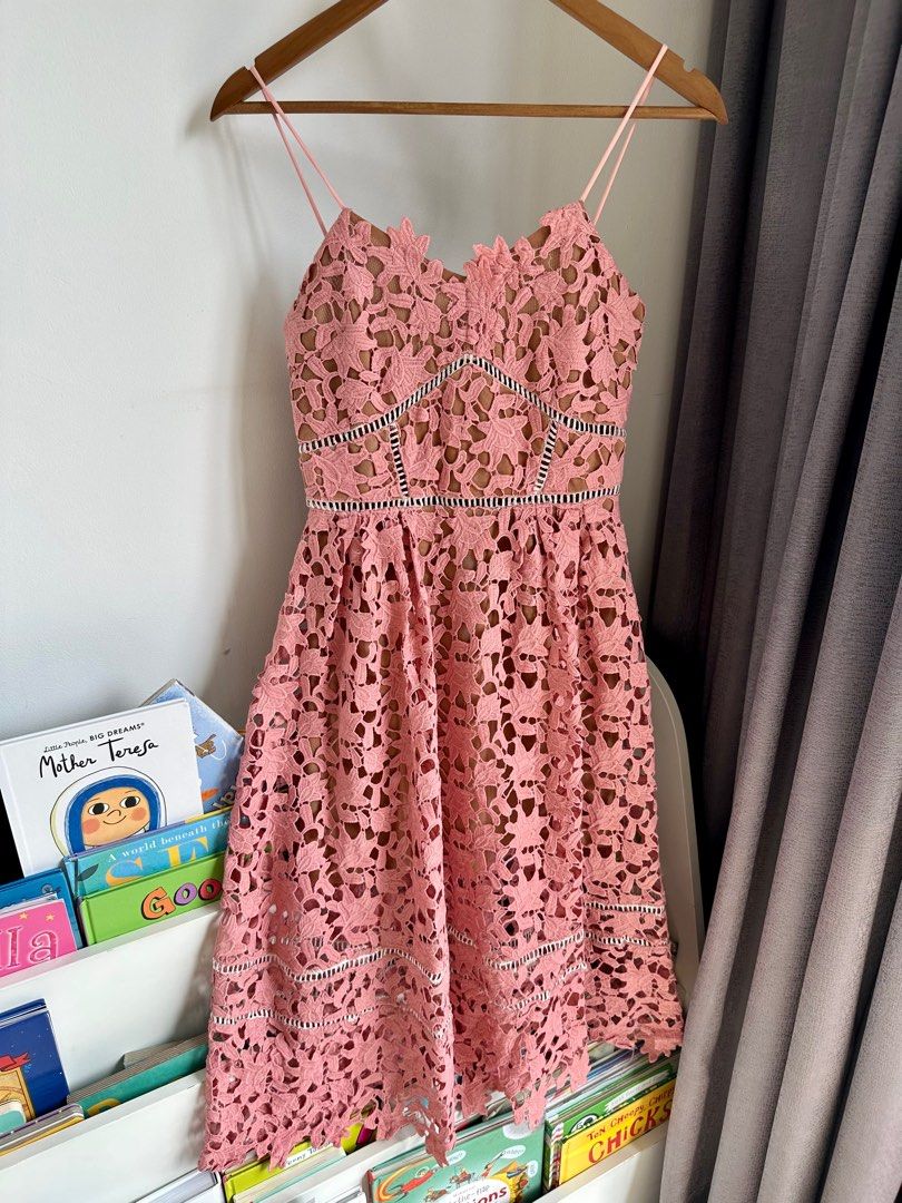 For Rent Pink Lace Dress Valentine Bridal Shower Party Pesta Baju Sewa